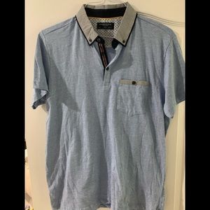 Casual blue Denim & Flower shirt size L